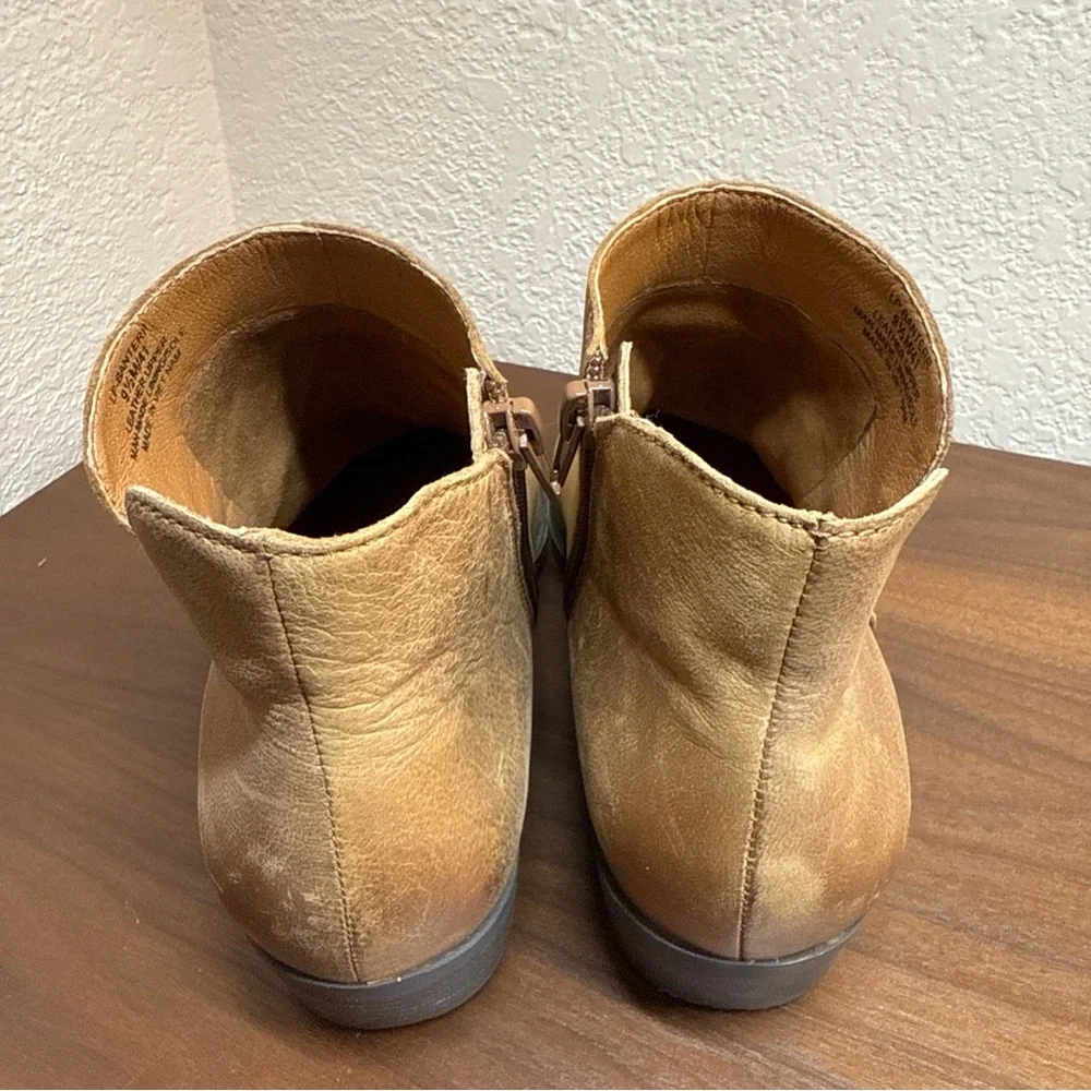 Lucky‎ Brand Banterr Ankle Booties Brown Soft Leather 1.5